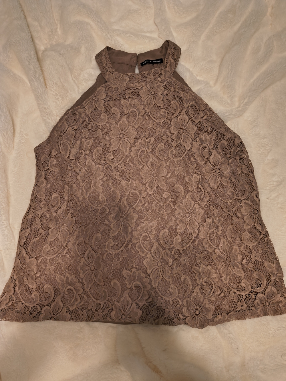 Cable & Gauge Mauve Lace Halter Camisole